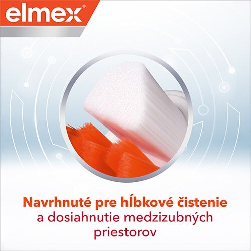 Vlákna zubnej kefky s hrúbkou 0.125 mm na čistenie zubov.