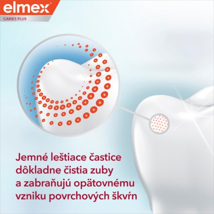 Jemné leštiace častice dôkladne čistia zuby a zabraňujú opätovnému vzniku povrchových škvŕn