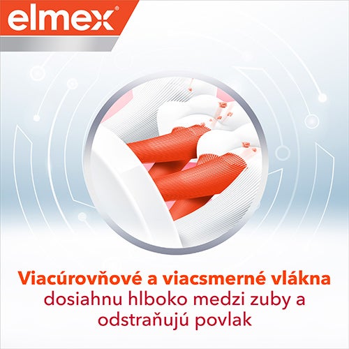 Jemné štetiny zubnej kefky pre efektívne čistenie.