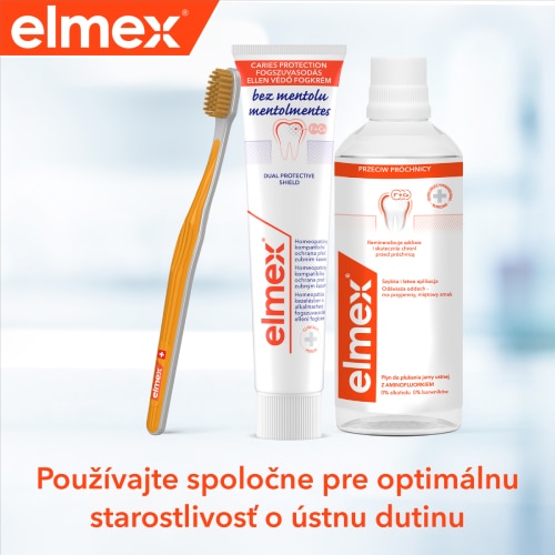 Režim elmex Caries - Menthol Free - zubná pasta, ústna voda, zubná kefka 