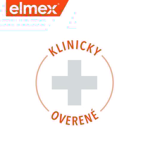 Logo zubnej pasty s textom potvrdzujúcim klinické overenie.