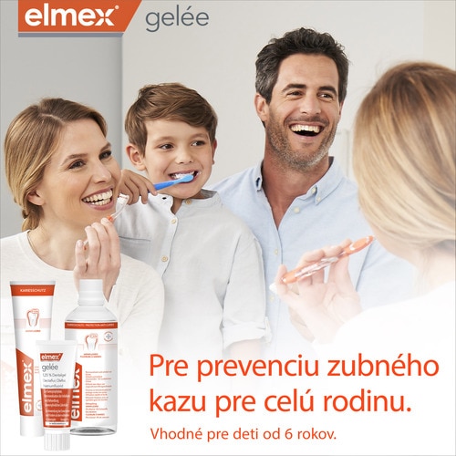 Návod na použitie gélu na zuby od značky Elmex.