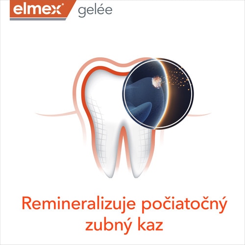 Zubná kefka s pastou na zuby elmex gél s novou príchuťou.