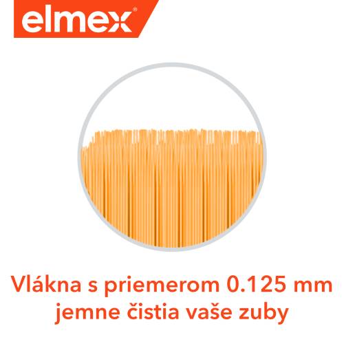 Vlákna zubnej kefky s hrúbkou 0.125 mm na čistenie zubov.
