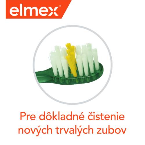 Zubná kefka Elmex pre dôkladné čistenie zubov.