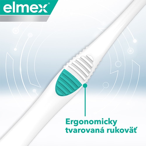 Logo značky Elmex s Švajčiarskym krížom a textom "Vyrobené vo Švajčiarsku".
